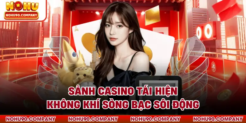Sảnh casino tái hiện không khí sòng bạc sôi động